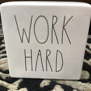 Rae Dunn Work Hard, Be Brave Motivational Plaque